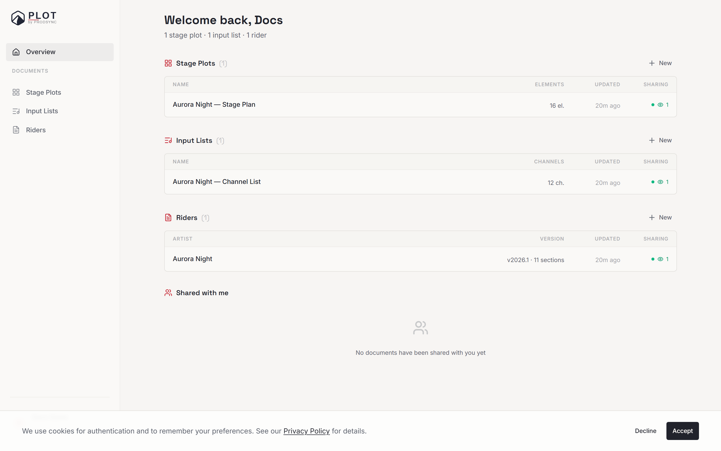 The invite dialog for a stage plot, with an email field and a role dropdown