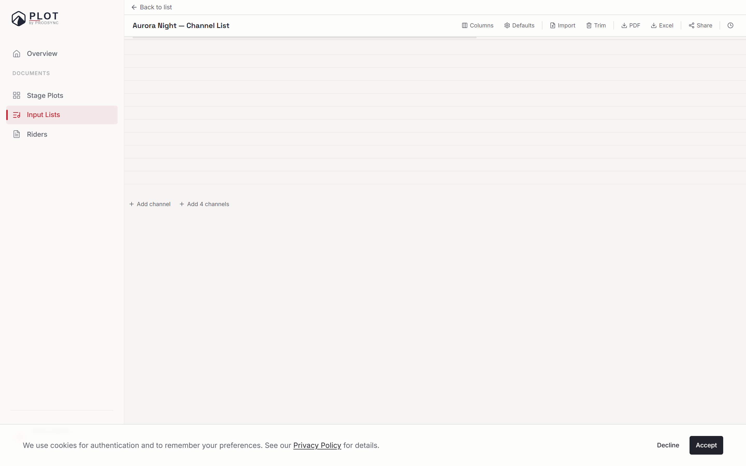 A dialog showing which riders have this input list embedded and a button to push the latest changes